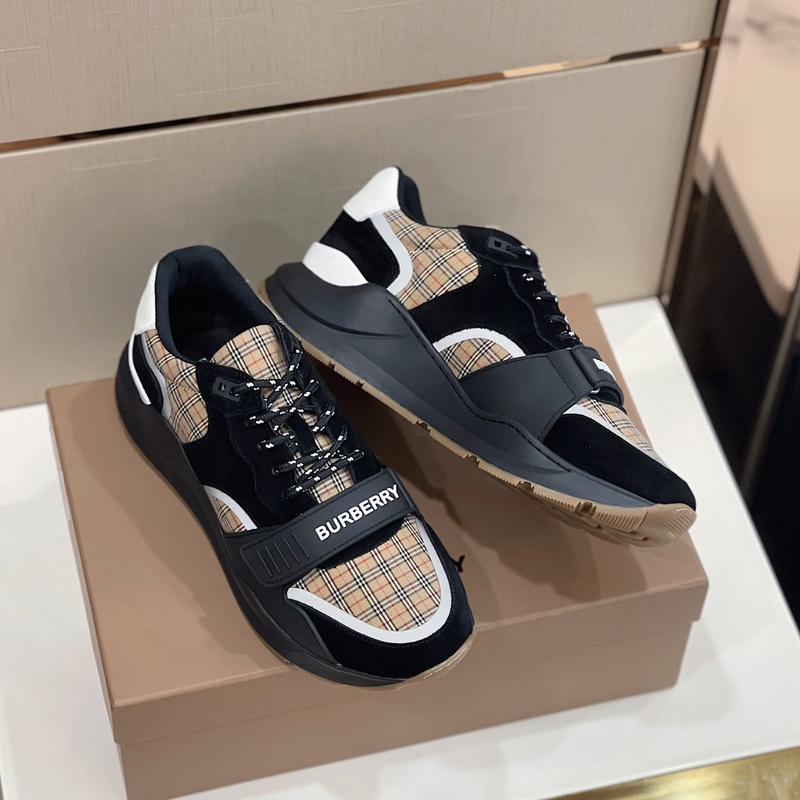 Burberry Vintage Check, Leather and Mesh Sneakers