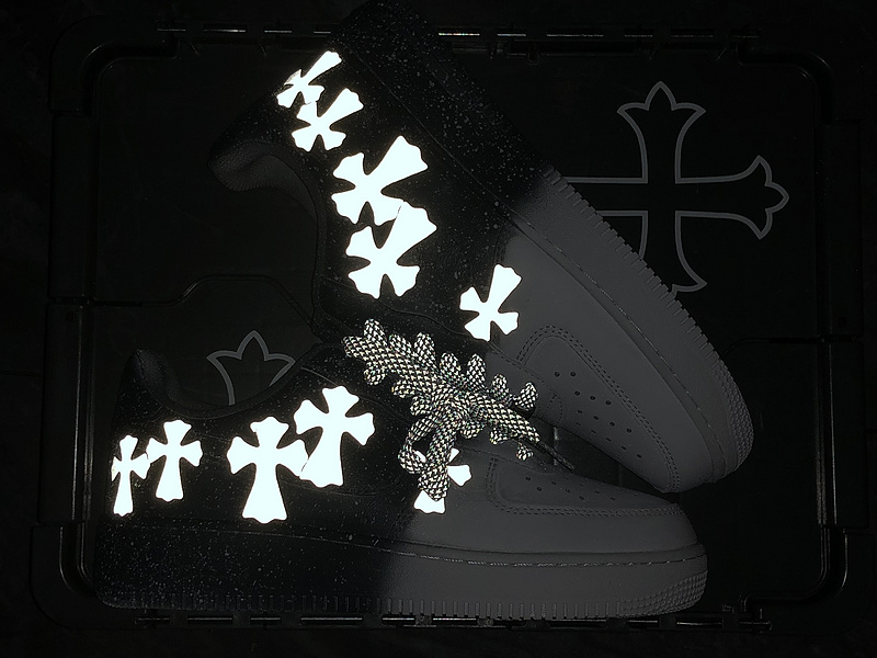 Ch*0me He**ts x nike air force 1 low 07 white/grey/black cw2288 111
