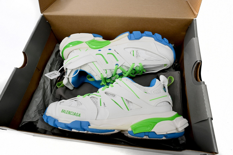 Balenciaga Tess S.Green, White, and Blue  542436 W2BC3 0285