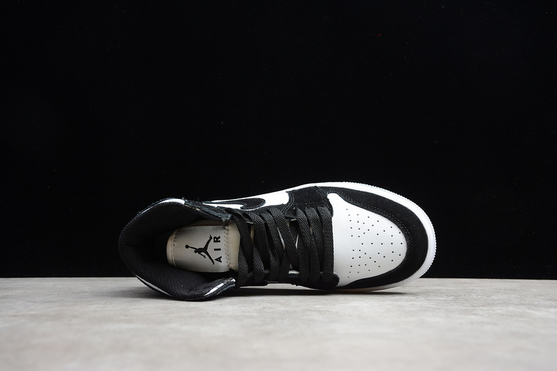 Air Jordan 1 Mid GS Panda White Black Teal Tint KID-BQ6931-103