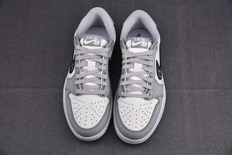 DIOR x Air Jordan 1 Low AJ1 Grey White Black 553668 998