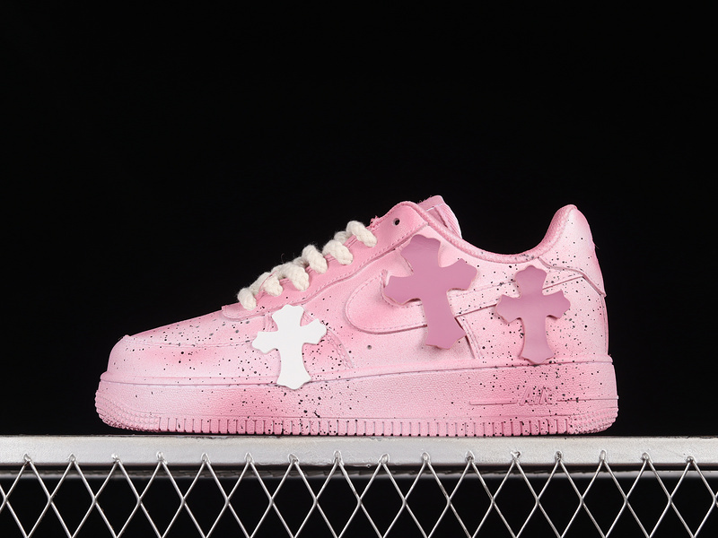 Ch*0me He**ts x nike  air force 1 low 07 pink/pink/white dd8959-100