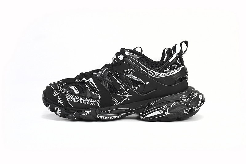Balenciaga Tess S.Black Black-And-White Painting  542023 W3SR2 2315