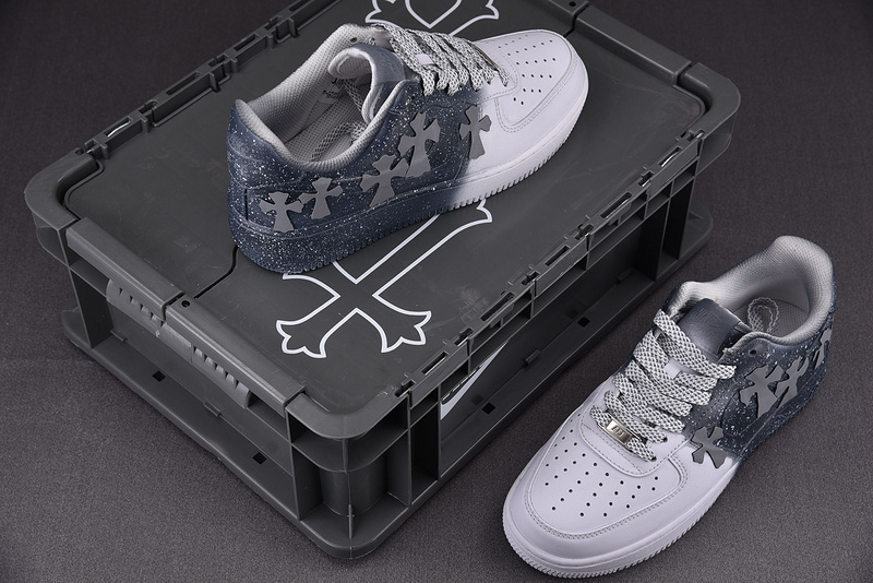 Ch*0me He**ts x nike air force 1 low 07 white/grey/black cw2288 111
