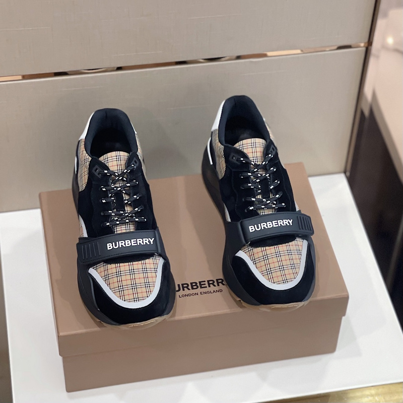 Burberry Vintage Check, Leather and Mesh Sneakers