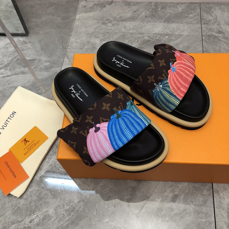 LV pool pillow comfort mule