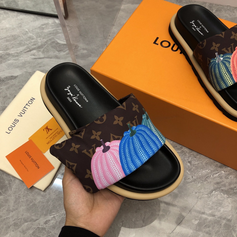 LV pool pillow comfort mule