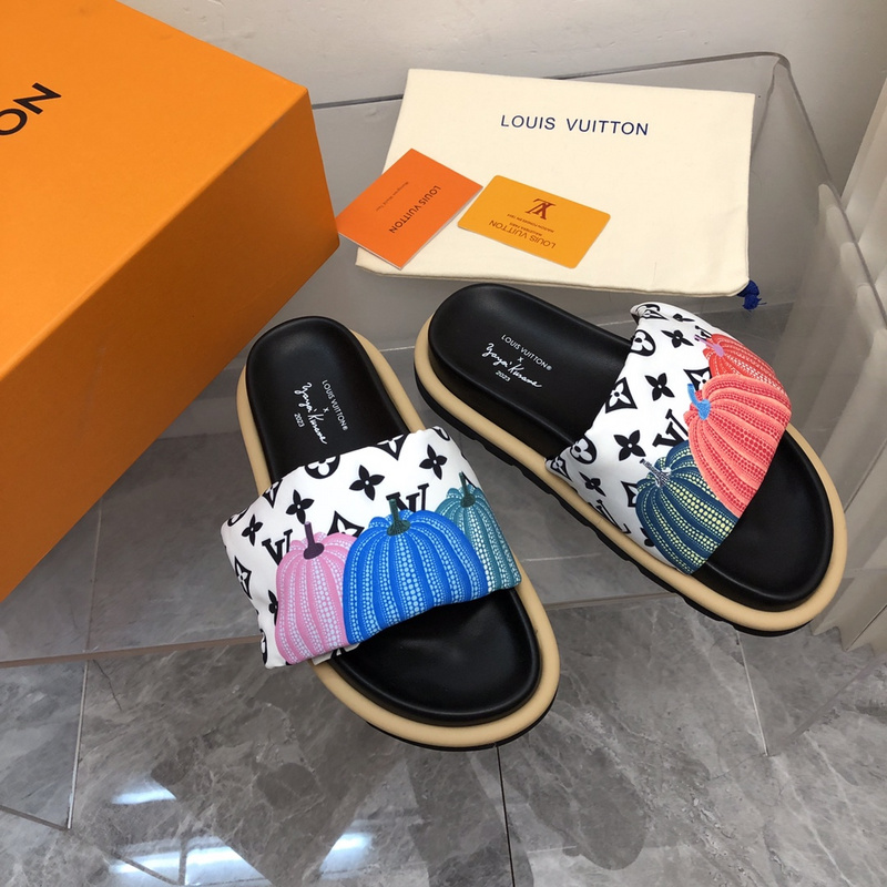LV pool pillow comfort mule