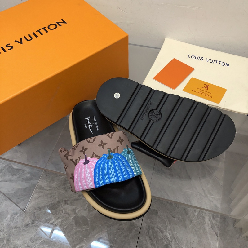 LV pool pillow comfort mule