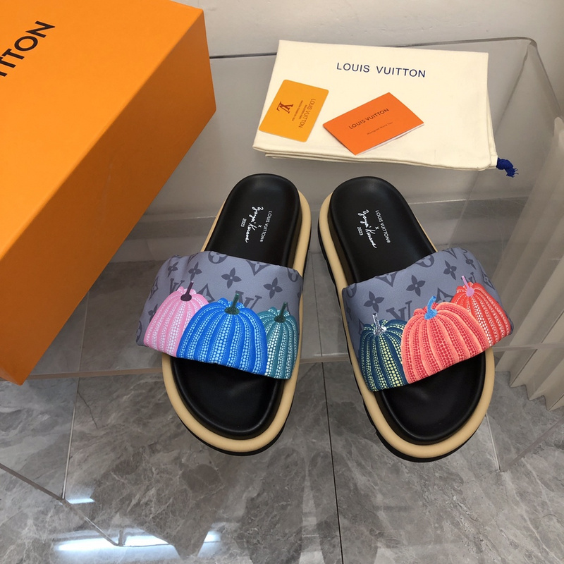 LV pool pillow comfort mule